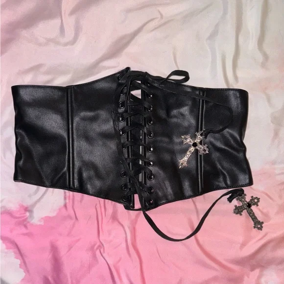 NWT Dolls Kill Widow Bound By Soul Waist Cincher Corset Size L/XL - Picture 5 of 15